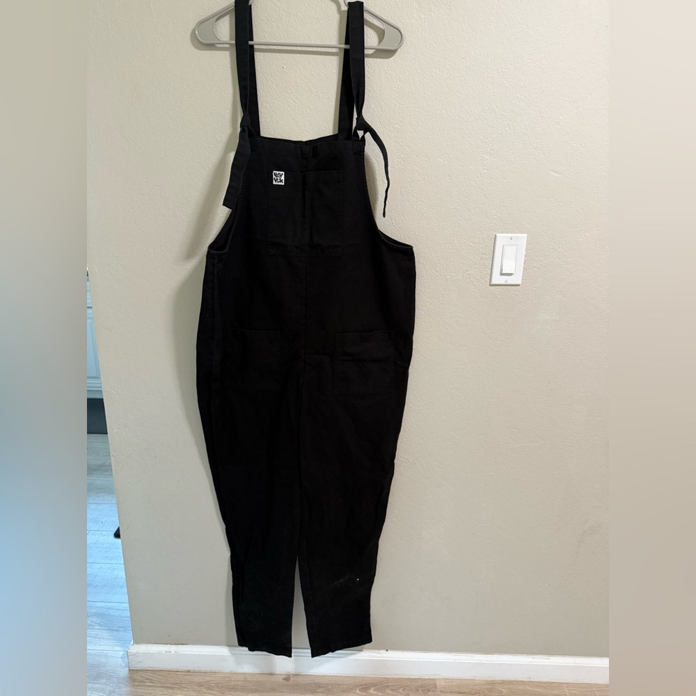 Lucy & Yak Organic Cotton Black Denim Overalls – Size 12 (US) / 16 (UK)